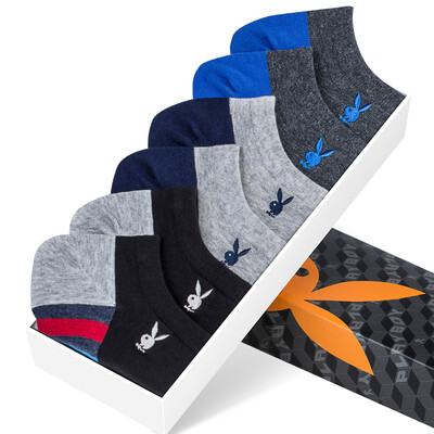

Playboy socks men thin section socks socks low to help move stealth shallow short socks 6 double gift boxed black two deep gray gray two gray linen two sets of equipment
