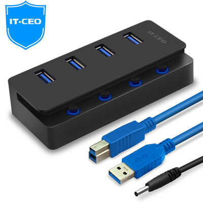 

IT-CEO 4-портовый USB3.0 сплиттер высокоскоростное расширение перетаскивания более четырех интерфейсов конвертер ноутбук настольный компьютер HUB концентратор черный W535