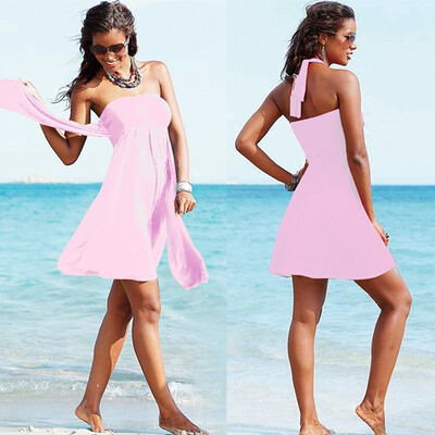 

Hot Multy way Feminine Cover Removable Padding Convertible Plus size Women Beach Dress .M.L.XL