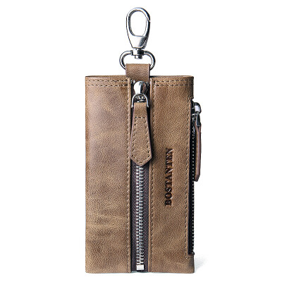 

BOSTANTEN BOSTANTEN key case retro first layer leather zipper ladies small purse men&39s multi-purpose car key case B7162041 khaki