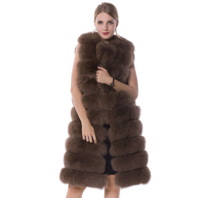 

SARSALLYA 100% real fox fur coat Russian natural fox fur vest women winter long fox fur vest fashion detached fur vest