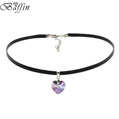 

BAFFIN XILION Heart Pendant Choker Necklace Crystals From SWAROVSKI Rope Chain Necklace For Women 2017 Christmas
