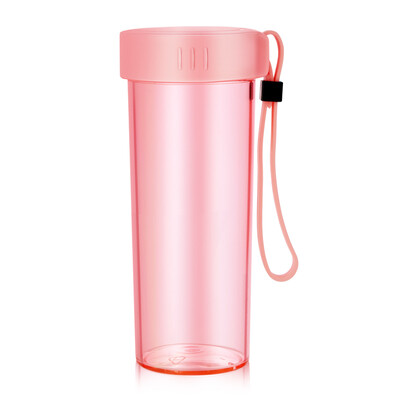 

Fuguang accompanied by carrying a rope fashion colorful leak-proof couple sports plastic cup 380ml cherry powder WFS1013-380