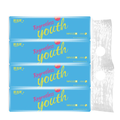 

Shunqing soft handkerchief paper youth series 4 layers of mini facial tissue 40 bags color random delivery