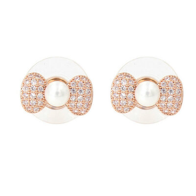 

Yoursfs @ Lovely style 18k rose / white gold plated bowknot форма прозрачный кристалл и жемчуг украшение для ювелирных изделий для женщин