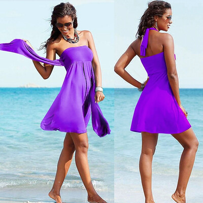 

Hot Multy way Feminine Cover Removable Padding Convertible Plus size Women Beach Dress S.M.L.XL