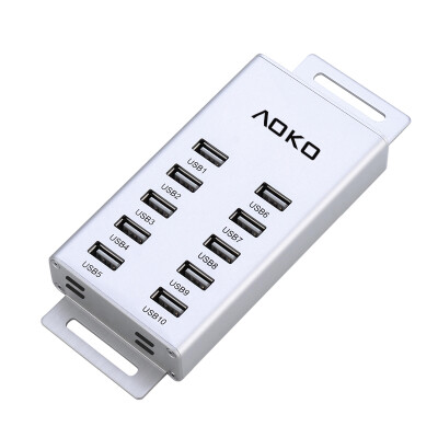 

10 Ports Aluminum USB 20 Hub High Speed for PC Laptop Desktop 36W power supply USB Cable