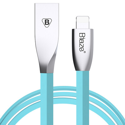 

BIAZE Apple, 7/6 / 5s 1,2 м Данные линии сплава цинка синяя линия телефон зарядное устройство питания линии iPhone5 / 6s / 7 Plus / SE / Новый IPad Mini Air K8