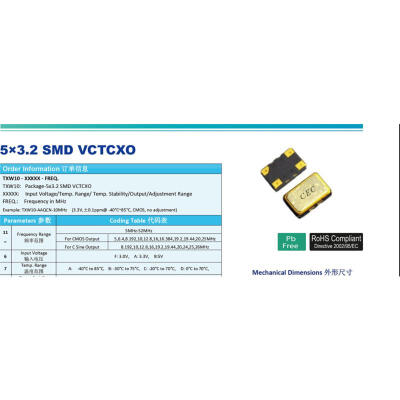 

TCXO 5032 CEC 12M 12MHZ 12.000MHZ 3.3V