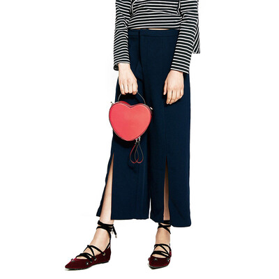 

UR youth women fashion slits wild leisure wide leg pants YV11R6HN2000 dark blue S