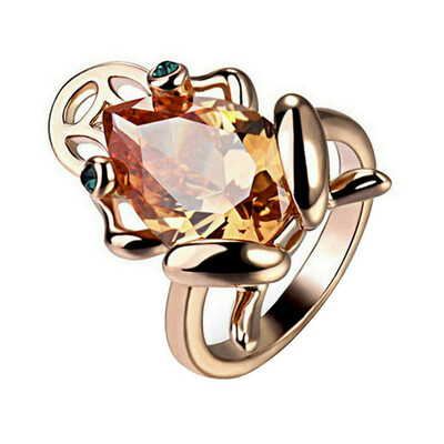 

Yoursfs Fashion Retro Trendy Design Animal Frog Crystal Pendant Unisex Finger Rings 18 K Rose Gold Plated popular Indian Charm Je