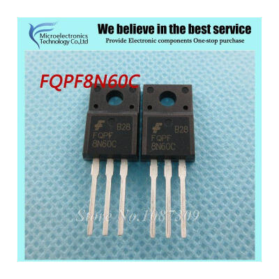 

10pcs free shipping FQPF8N60C 8N60C 8N60 600V 8A MOSFET N-Channel transistor TO-220F new original