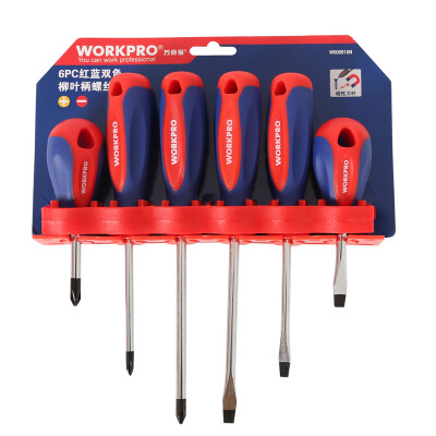 

Десять тысяч грамм сокровища (WORKPRO) W000810N 6PC красного и синий ив черешок с магнитной отверткой набором крестовой отвертки слово отвертки инструмента отвертка Оборудование