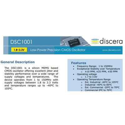 

1.8-3.3V 3225 50M 50MHZ 50.000MHZ DISCERA