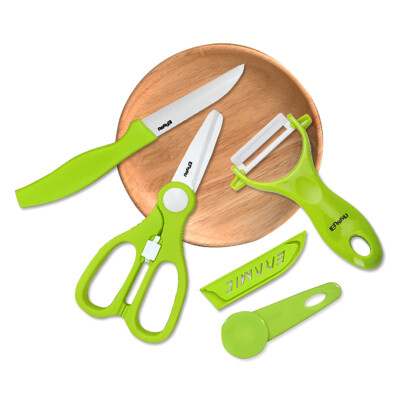 

Enssu Children Ceramic Tableware Cutlery Set Combination Baby Baby Food Scissors Baby Newborn Food Scissors ES3001