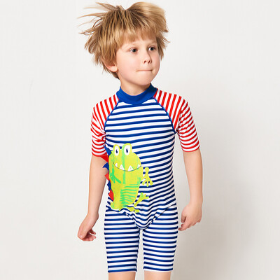

Yizi (EZI) children's boy Siamese sunscreen surf clothing in the sleeve in the pants swimming suit Ezi16066 cute little crocodile 110cm