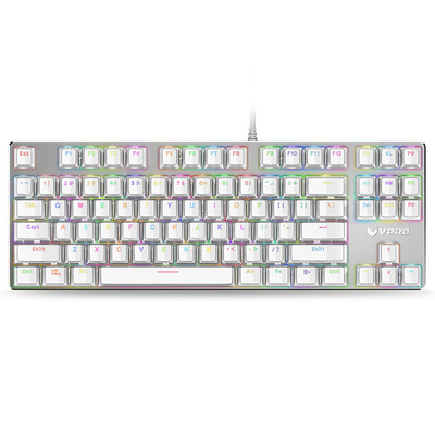 

Лей Бай (Rapoo) V500RGB льда Симфония версия 87 ключевых подсветкой механической игровой клавиатуры с подсветкой клавиатуры ноутбука клавиатуры игровой клавиатуры клавиатуры компьютера ось белый чай