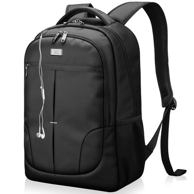 

Seven wolves SEPTWOLVES backpack male computer bag shoulder bag 156 inches outdoor leisure travel bag middle school student bag black B2401362-101