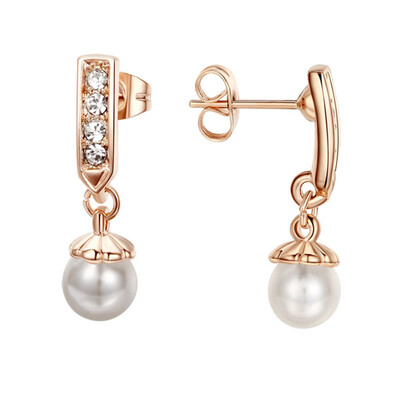 

Yoursfs Round Letters Pearl Gold Plating Drop arrings fit for woman&girls