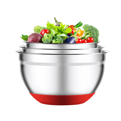 

Магия кухня (MagicKitchen) чаши из нержавеющей стали бить яйца три набора утолщения кремниевой подложки скольжения выпечки тортов со шкалой MKZ010