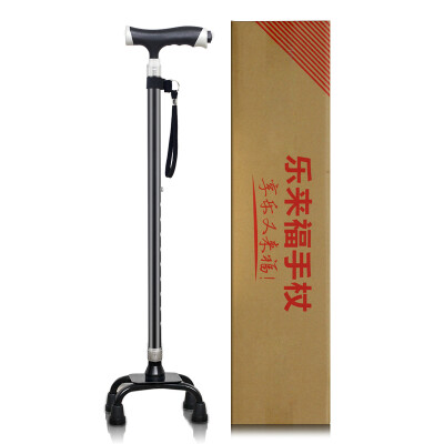 

Le Lai Fu REALLIFE Le elderly retractable adjustable cane aluminum crutches with light four foot stick S03YBK