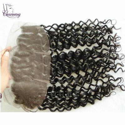 

Charming Hair Products Water Wave Malaysian Full Lace Frontal 13X4 Ear To Ear Virgin Human Hair Culry Lace Frontal Closure With Ba