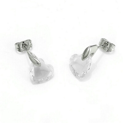 

Yoursfs@ Love Heart Cubic Zirconia Rose Gold Color Stud Earrings CZ Stone Fashion Jewelry For Women Earring Wholesale