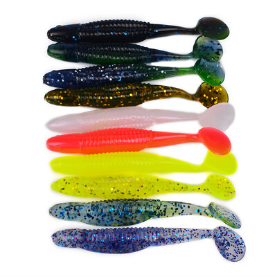 

1pcs fishing tackle soft bait 10 colors fishing lure Soft lures 0.226oz-6.41g/9.9cm-3.9" Fishing bait random colour