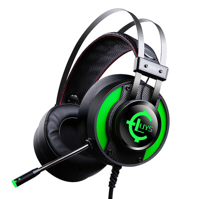 

LUYS) 7.1-channel headset gaming gaming light-emitting headset USB7.1 sound card LED light-emitting headphone microphone 927 dark green