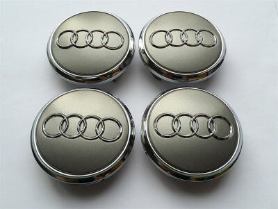 

4pcs × 77 мм Audi серый хром колесо центр Badge крышки A3 A5 A6 A7 A8 Q5 Q7 4L 060117