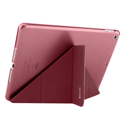 

Baseus Apple new iPad protective cover 2017 new iPad7 protective shell drop three fold stent 97 inch leather wine red wine