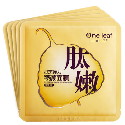 

A leaf plant peptide Ganoderma lucidum stretch face mask 5 moisturizing nourish skin mask female skin care suit new upgrade