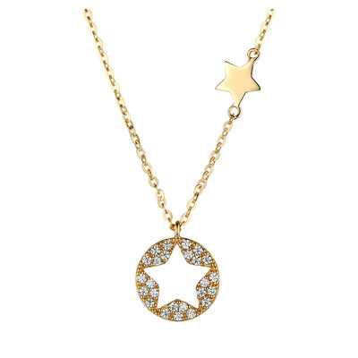 

AFFINER 14K золотое ожерелье женские модели Star моды Корейский женские модели ключицы цепи ювелирные изделия AFP2063K