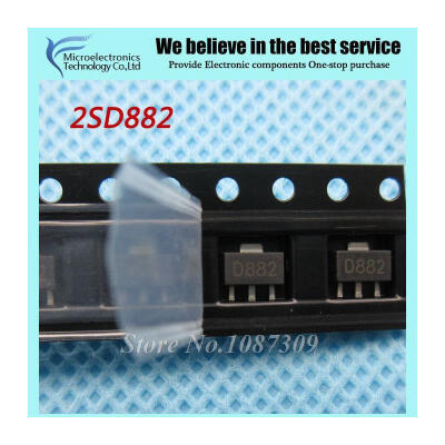 

20pcs free shipping 2SD882 D882 SOT-89 audio power amplifier switch 30V 3A 30W NPN new original