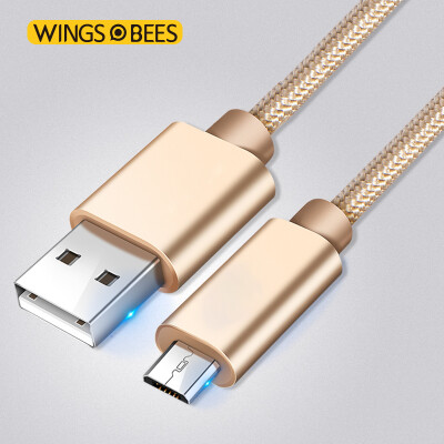 

Bee wing Эндрюс кабель для передачи данных Micro USB Эндрюс интерфейс телефон зарядное устройство шнур питания плетеный провод 1 м золото для Samsung / просо / Meizu / Sony / HTC / Huawei