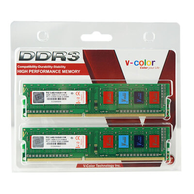 

(V-Color) DDR3 1600 8GB (4GBx2) цветная полоса памяти рабочего стола