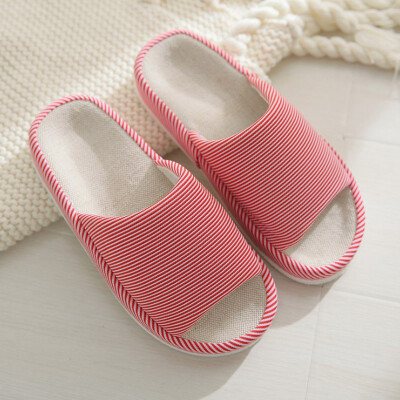 

Spring and Autumn wood floor cloth slippers linen slippers men and women couple home linen slippers 16104