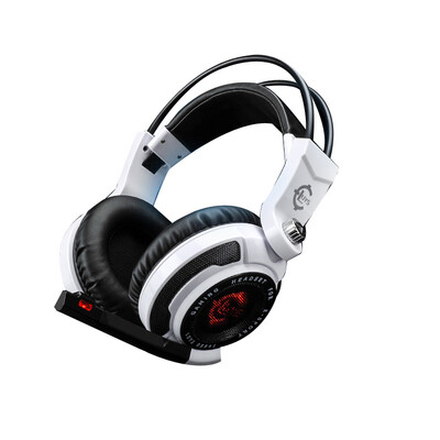 

Sound Recorder (LUYS) 7.1 Channel Headset Swinging Headset USB Shock 7.1 Sound Card Headset LED Luminous Headphone Microphone 941 White