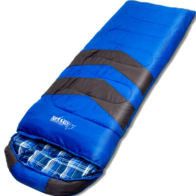 

Wolf walker outdoor sleeping bag mountaineering camping warm cold stitching single envelopes thickening cotton sleeping bag 135 blue