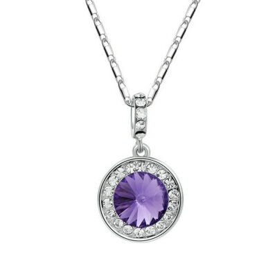 

Yoursfs® 18K White Gold Plated Classical Charming Necklace Use Purple Austrian Crystal Fashion Gemstone Necklace