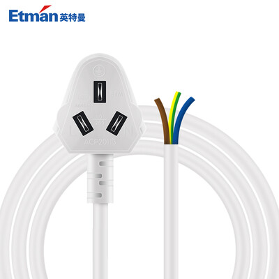 

Interman 3 m 10A three-wire plug with cable multi-purpose household industrial copper wire power extension cord 3 feet power extension cable 3M