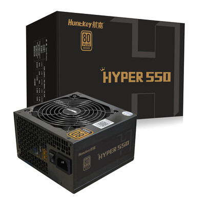 

Huntkey rated 550W HYPER550 power supply game power single 45A 80PLUS bronze active PFC double forward full voltage back alignment