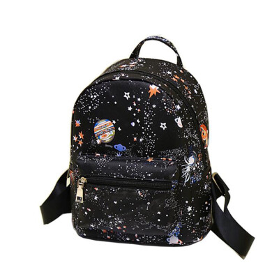 

Fashion Cartoon Star Universe Space Printing Women Backpacks Designer High Quality Small PU School Bags For Teenagers Mochila