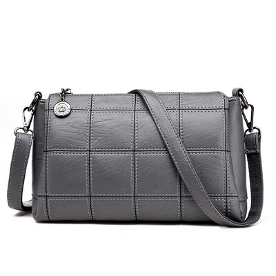 

Fashion Women Genuine Leather Plaid Messenger Hand Bag Ladies High Quality Sheepskin Sac a Main Shoulder Bags Women Crossbody Bag