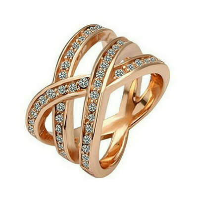 

Yoursfs Statement Rings for Women Cubic Zirconia "X" Criss-Cross Rings 18k Gold Plated Jewelry Rings Gift