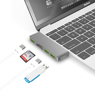 

BIAZE Type-c Adapter usb-c концентратор концентратора концентратора для новых MacBook Pro Аксессуары Новый ноутбук Apple Mac Компьютер R8 Deep Grey