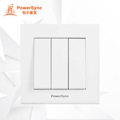 

(PowerSync) ASWSCGS3S9 настенный выключатель 86-ти кнопочная панель с тремя отверстиями с пятью отверстиями с одним гнездом с одним управлением двойной дверной звонок простой белый
