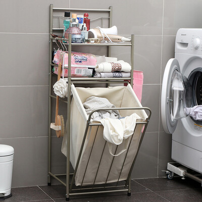 

Jingdong Supermarket Ou Runzhe hamper basket multifunctional floor clothes storage basket washing machine bathroom shelf