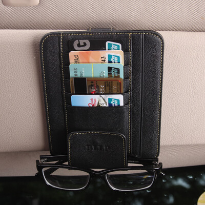 

Bliss car with sun visor card holder BL1618 business card ticket holder car glasses folder multi-function car storage beige