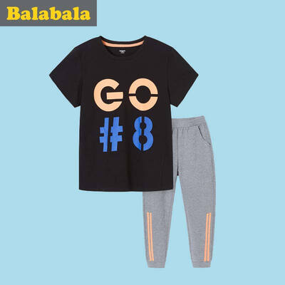 

Balabala BALABALA male boy set male boy baby short sleeve boy boy two piece set 28192171113 black 140